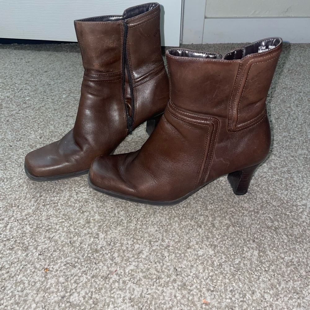 Brown Leather Ankle Boots